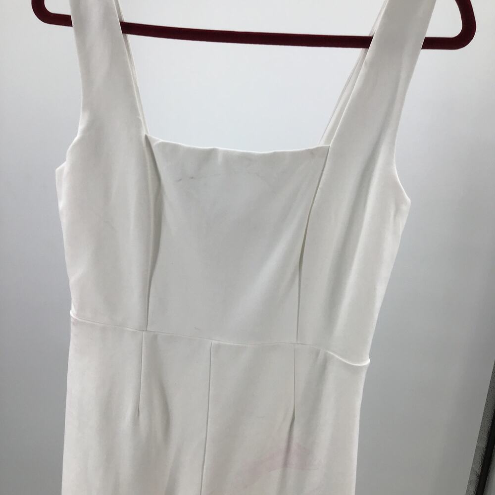LULU'S M Enticing Endeavors White Square Neck Straight Leg Jumpsuit B84 - Picture 5 of 10